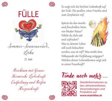 Jahreskreiskärtchen FÜLLE (mit Entwicklungsfragen)